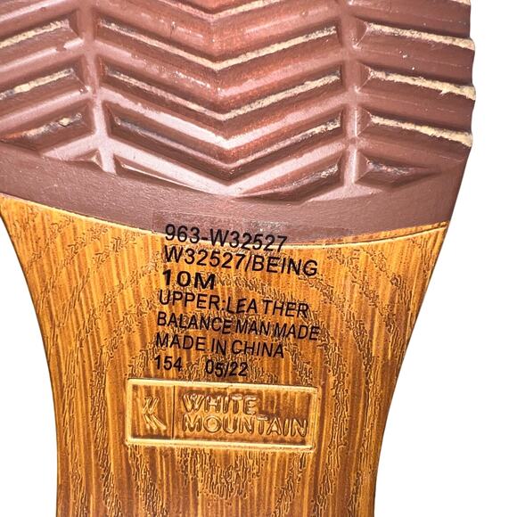 White Mountain 10 M leather uppers black floral platform adj back strap clog - Picture 9 of 10